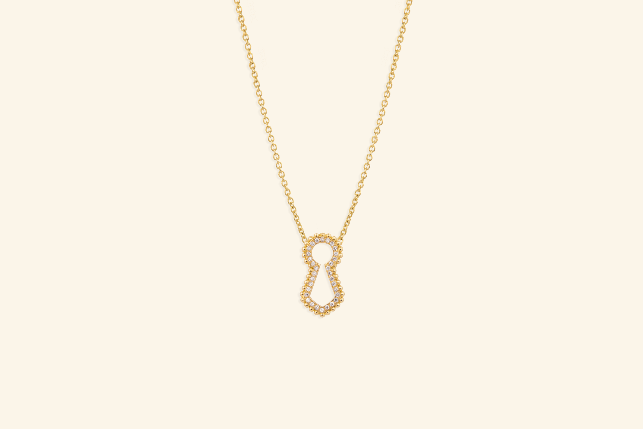 Pendentif Unlock pavé petit modèle, or jaune, diamants