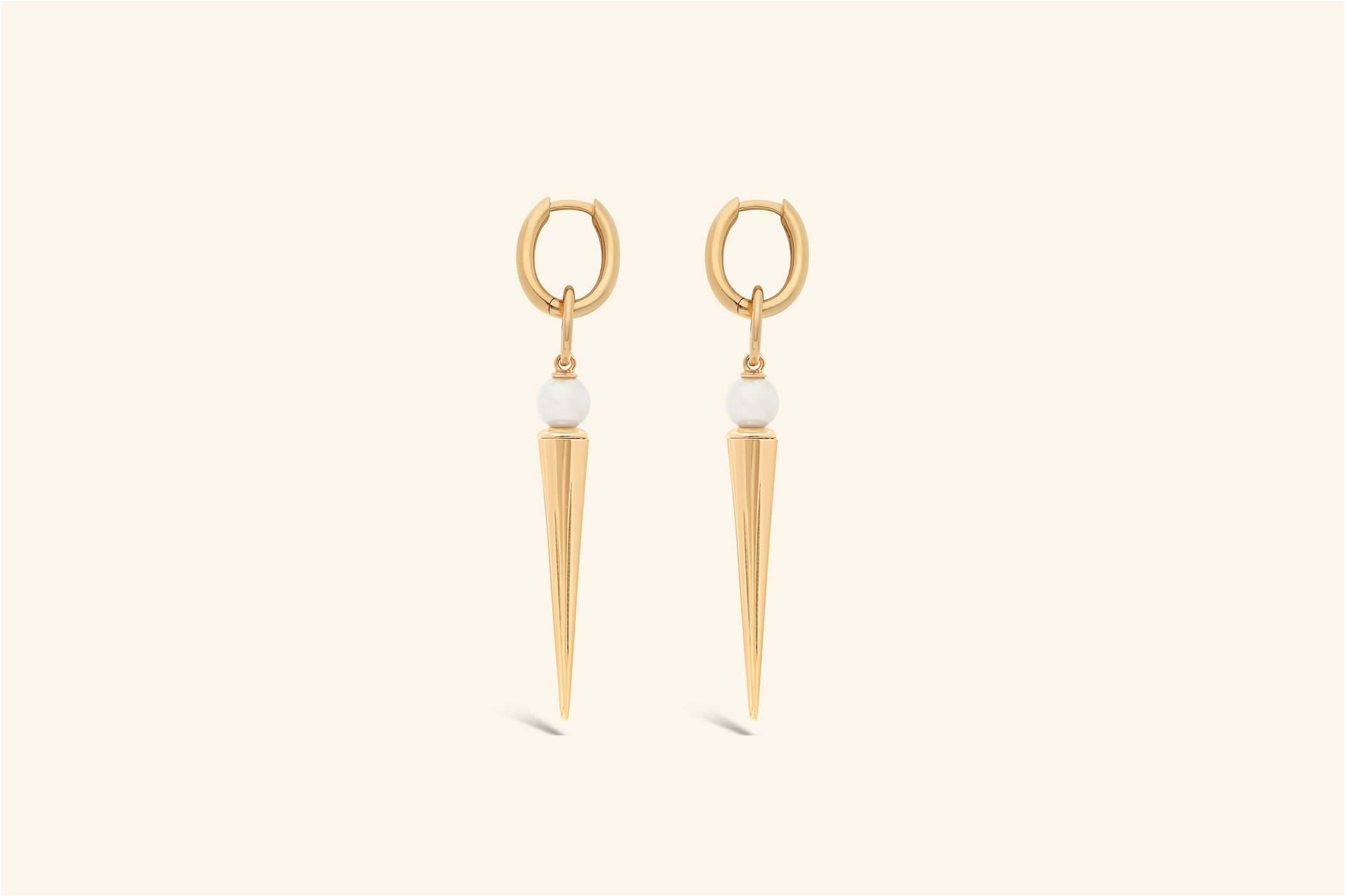 Boucles d'oreilles Pampille, or jaune et perles