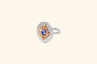 Bague Tag, argent, or rose, tanzanite