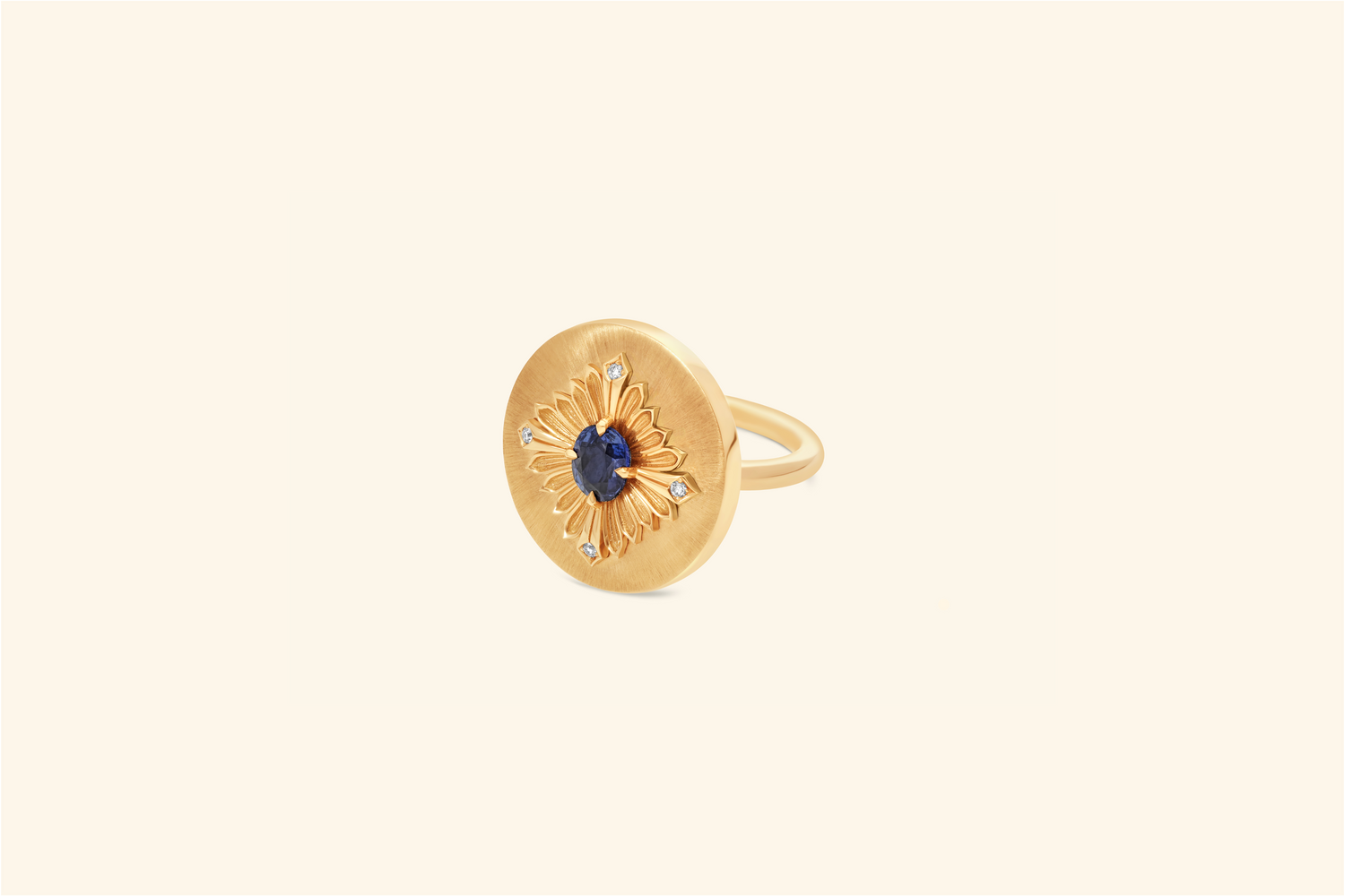 Bague Tag, or jaune, saphir et diamants