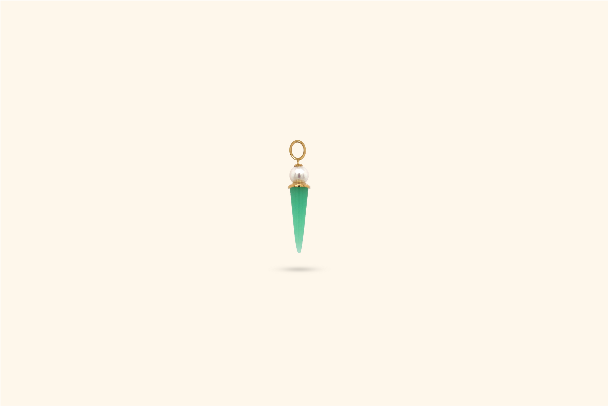 Pendentif Mini Pampille, or jaune, perle, chrysoprase