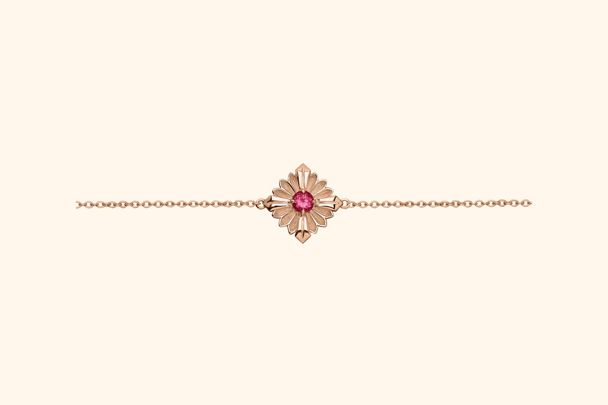 Bracelet Stamp, or rose, rubellite