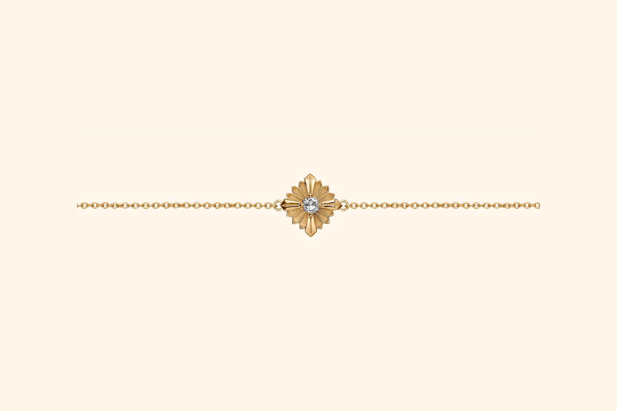 Bracelet Stamp petit modèle, or jaune, diamant