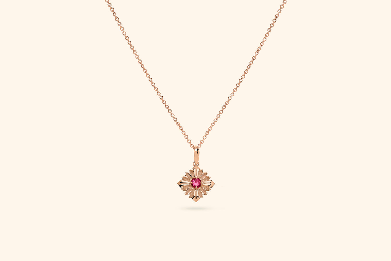 Collier Stamp, or rose, rubellite