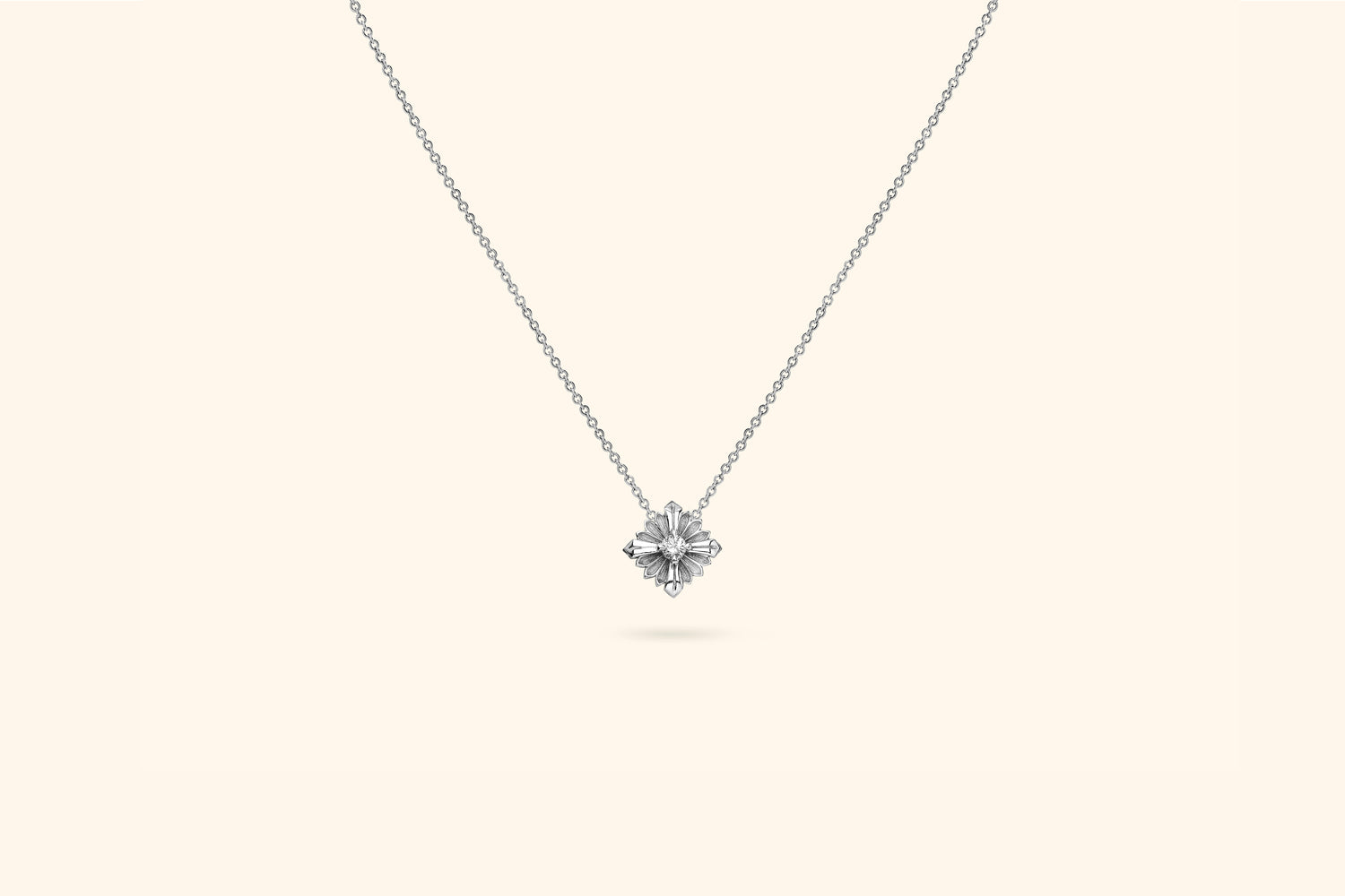 Collier Stamp petit modèle, or blanc, diamant