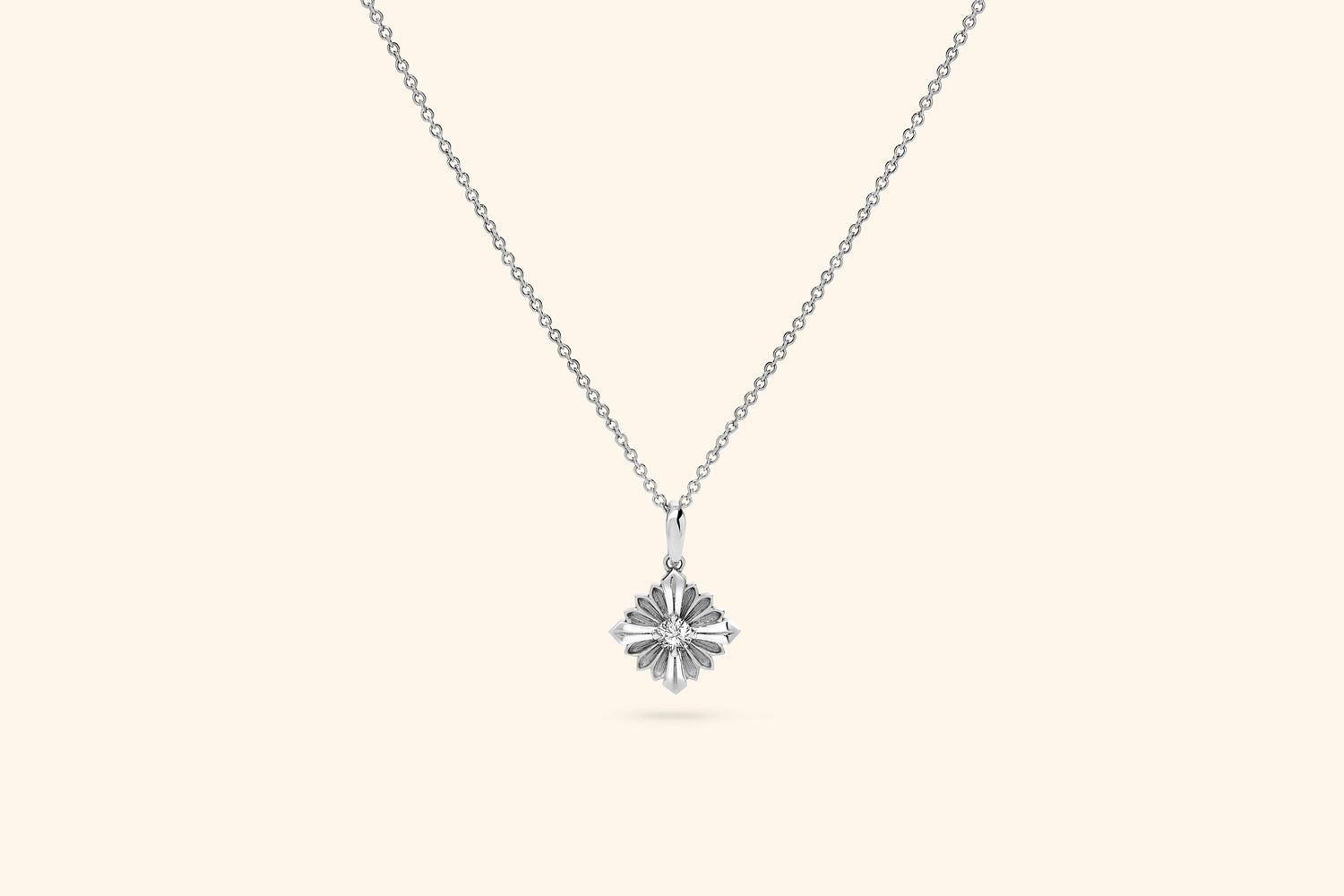 Collier Stamp, or blanc, diamant