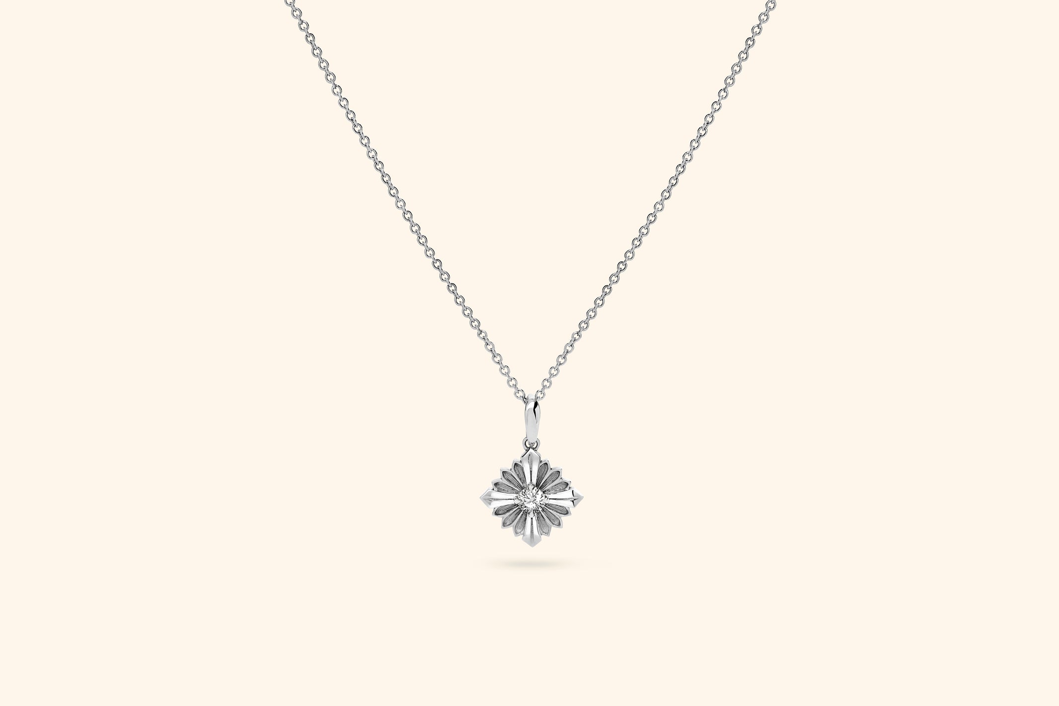 Collier Stamp, or blanc, diamant