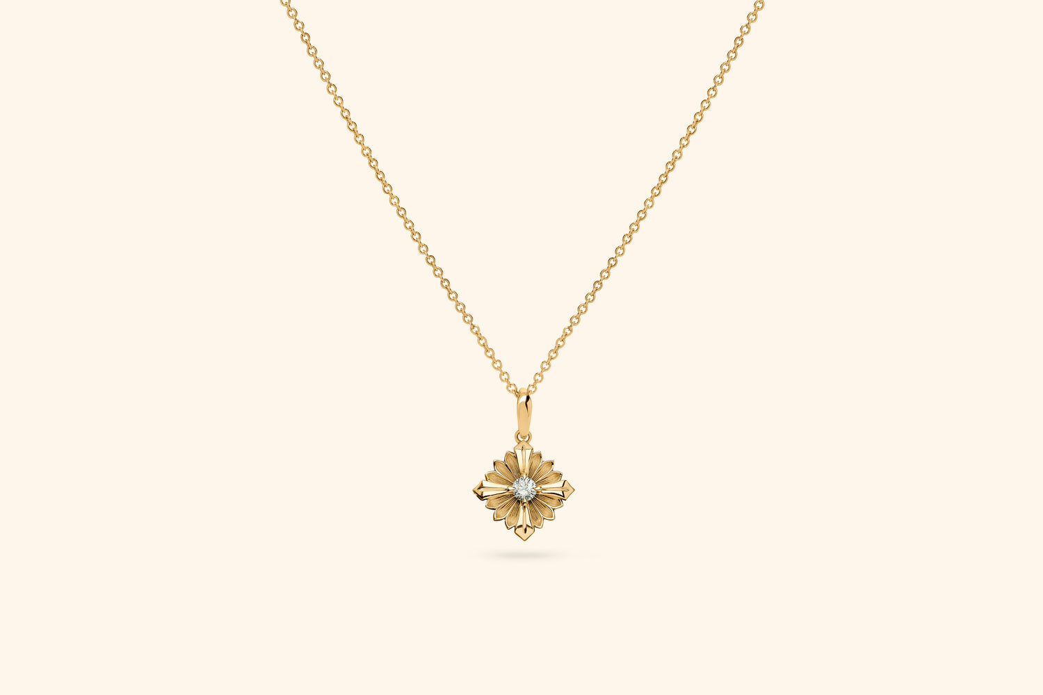 Collier Stamp, or jaune, diamant