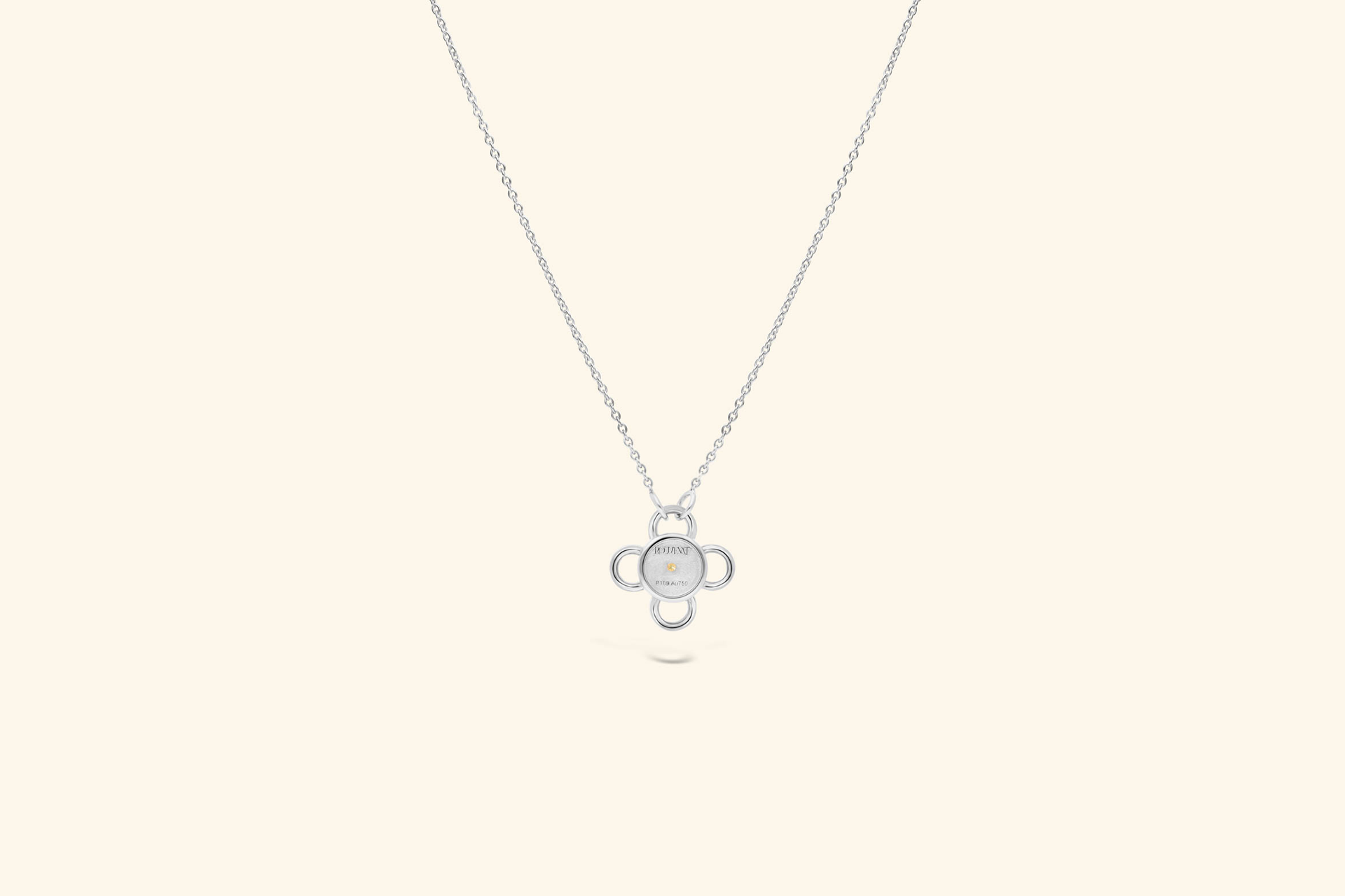 Collier Baby Bolt, saphir jaune de ~0,2 carat serti sur un motif en argent.