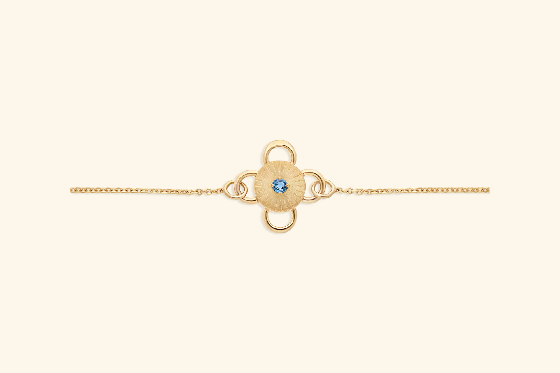 Bracelet Baby Bolt, bijou en or, serti d'un saphir rond