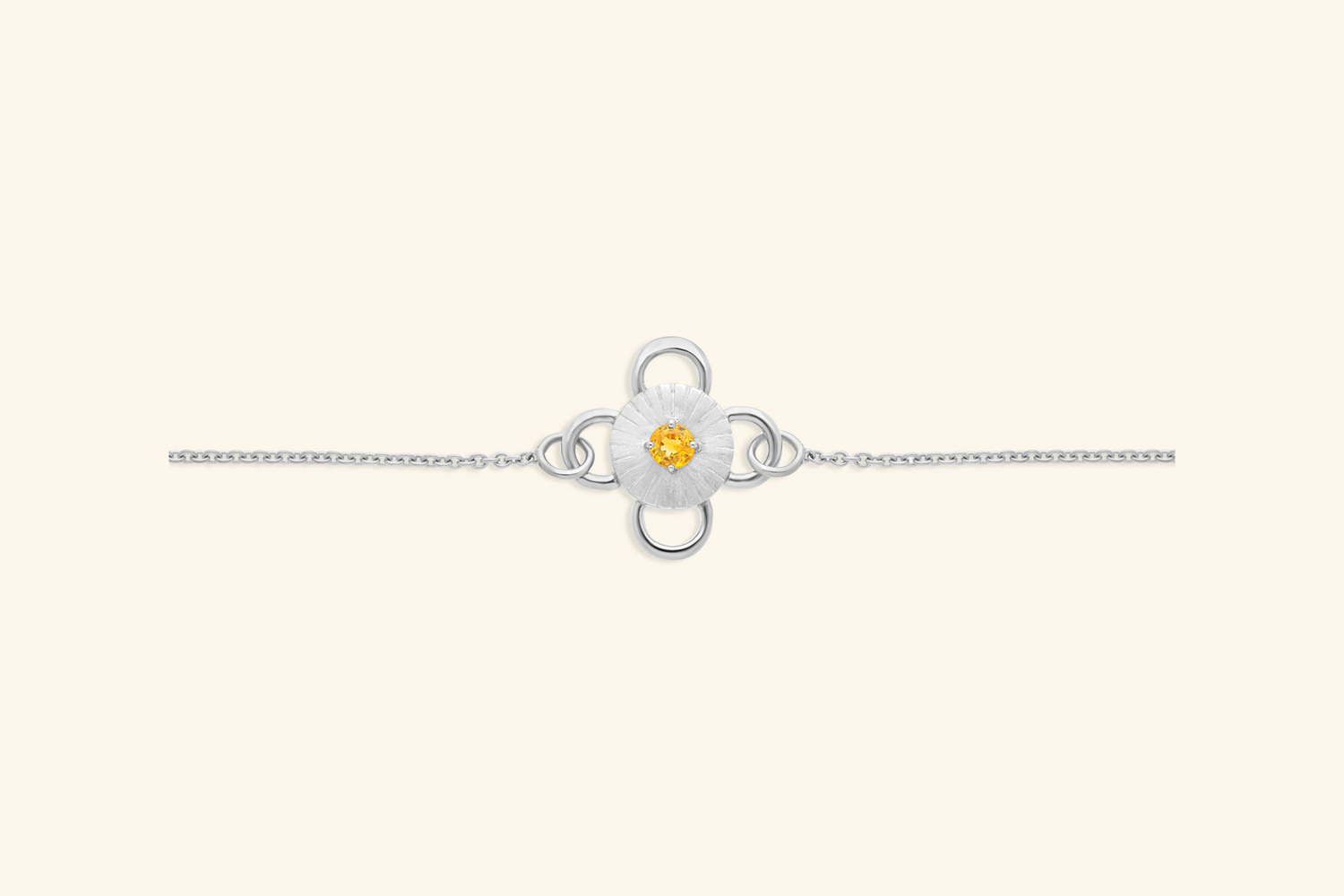 Bracelet Baby Bolt, bijou en argent, serti d'un saphir jaune rond