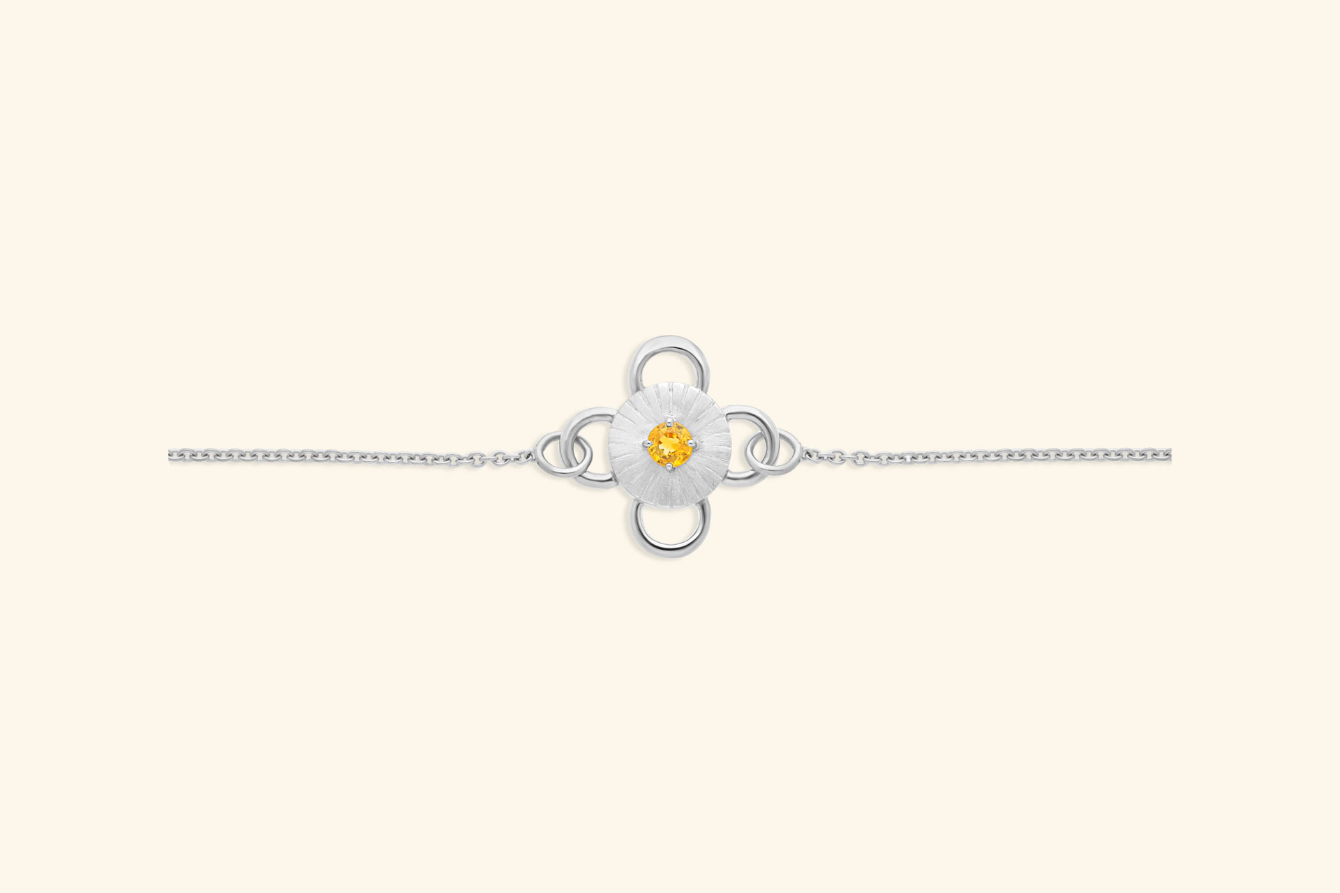 Bracelet Baby Bolt, bijou en argent, serti d'un saphir jaune rond