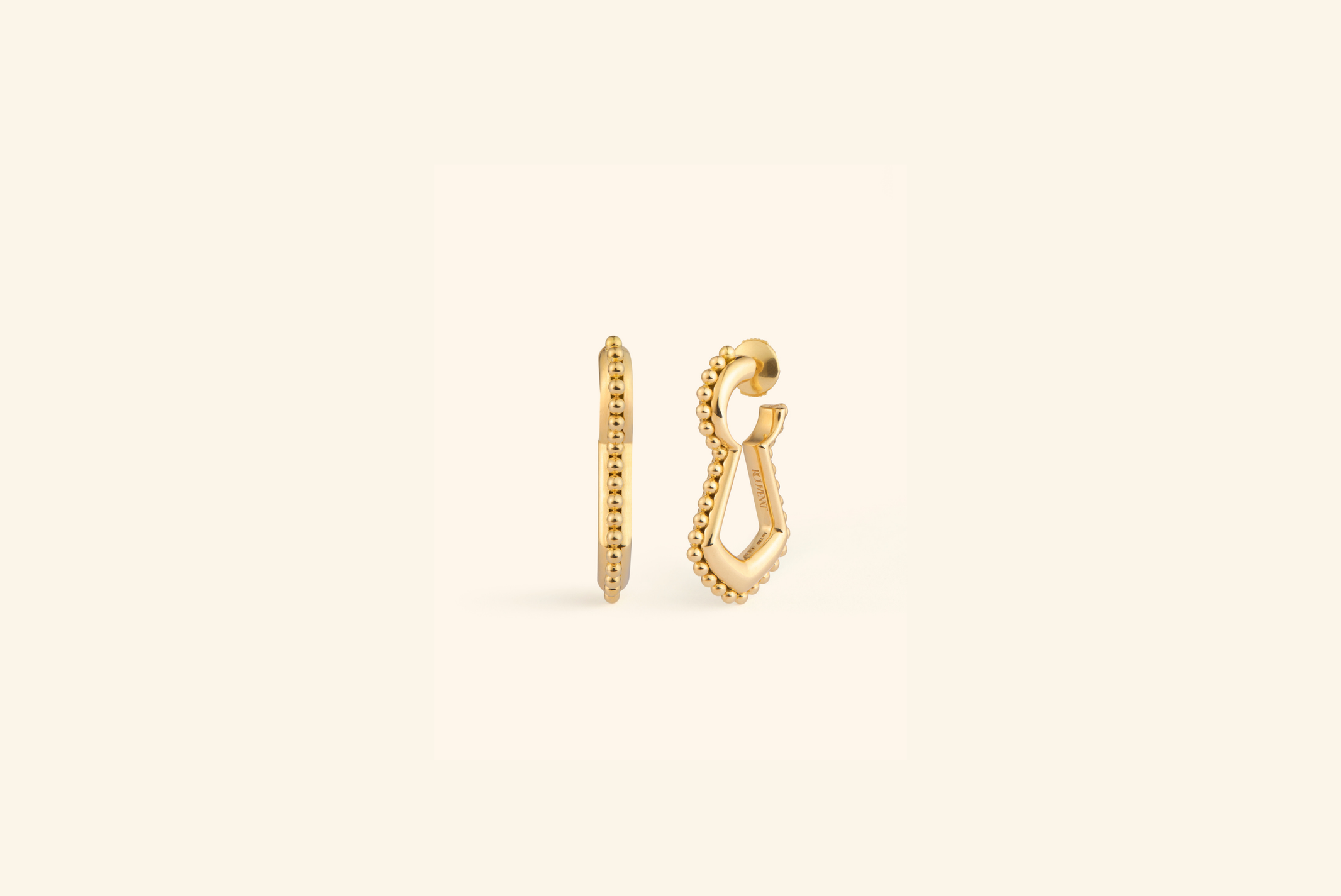 Unlock earrings, large model, yellow gold
