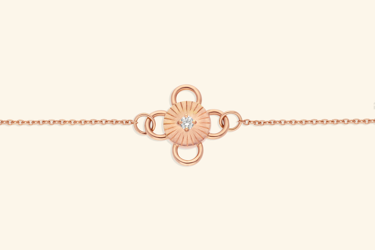 Baby Bolt bracelet rose gold, diamond