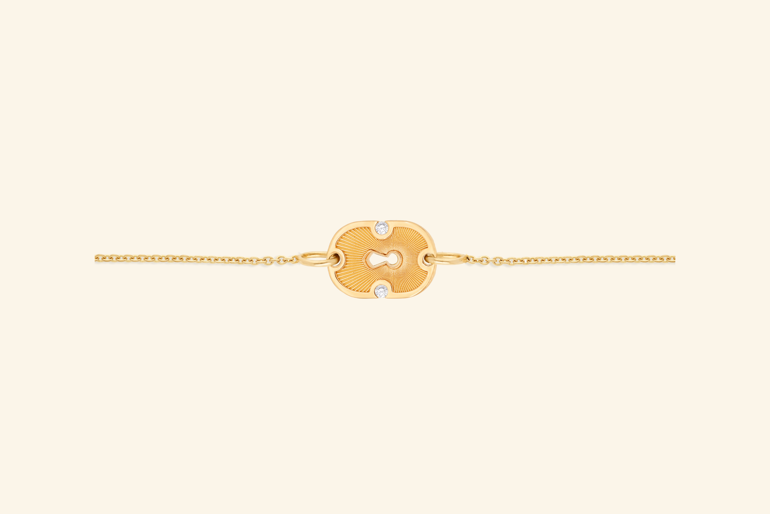 Unlock bracelet, small model, yellow gold, diamonds