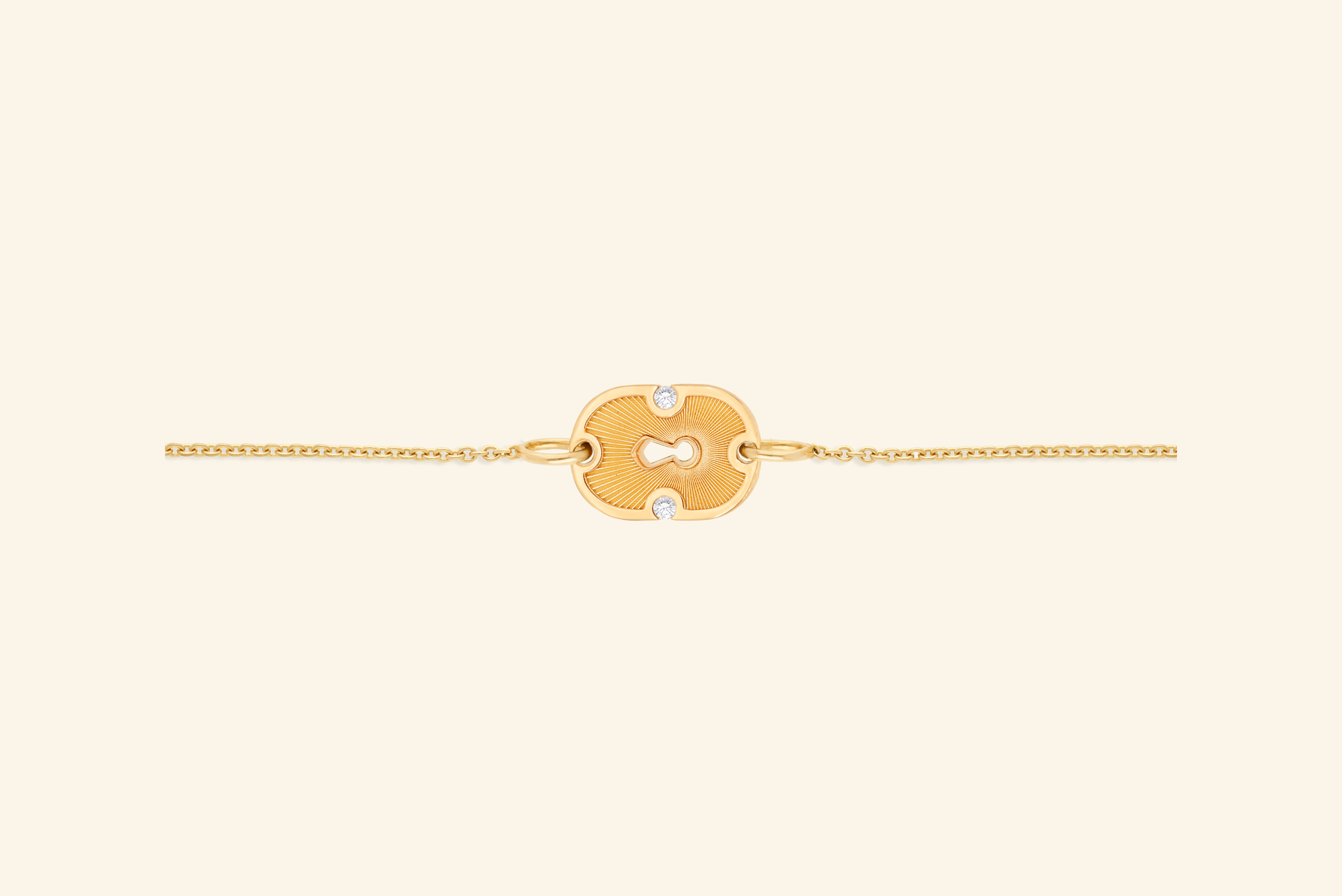 Unlock bracelet, small model, yellow gold, diamonds