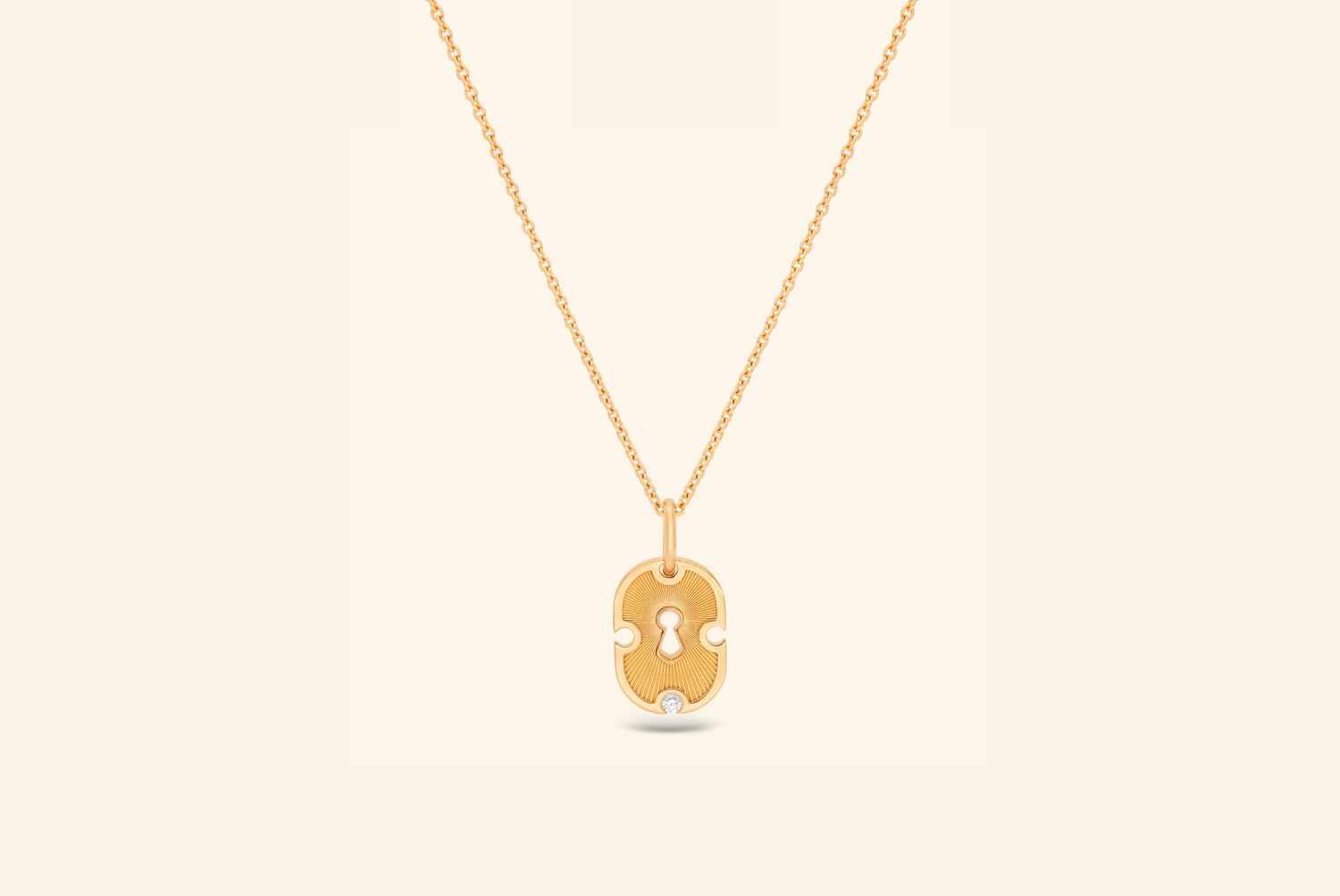 Pendentif Unlock petit modèle, or jaune, diamant