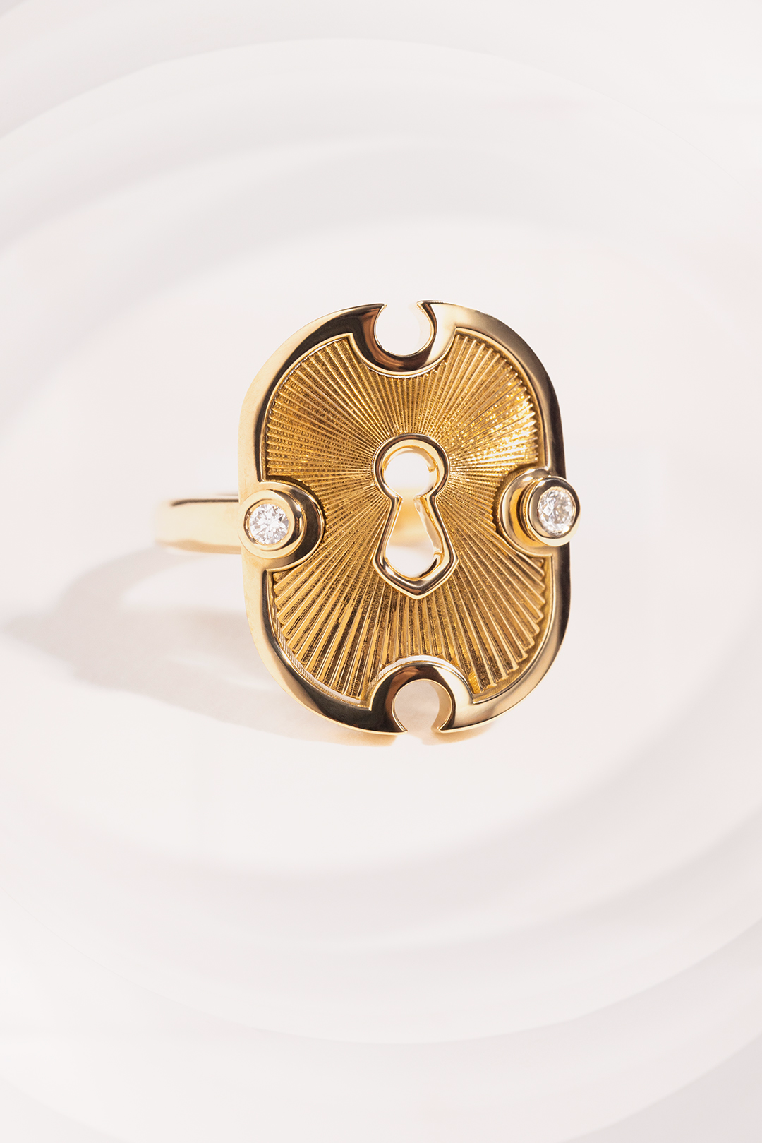 Bague Unlock, or jaune, diamants
