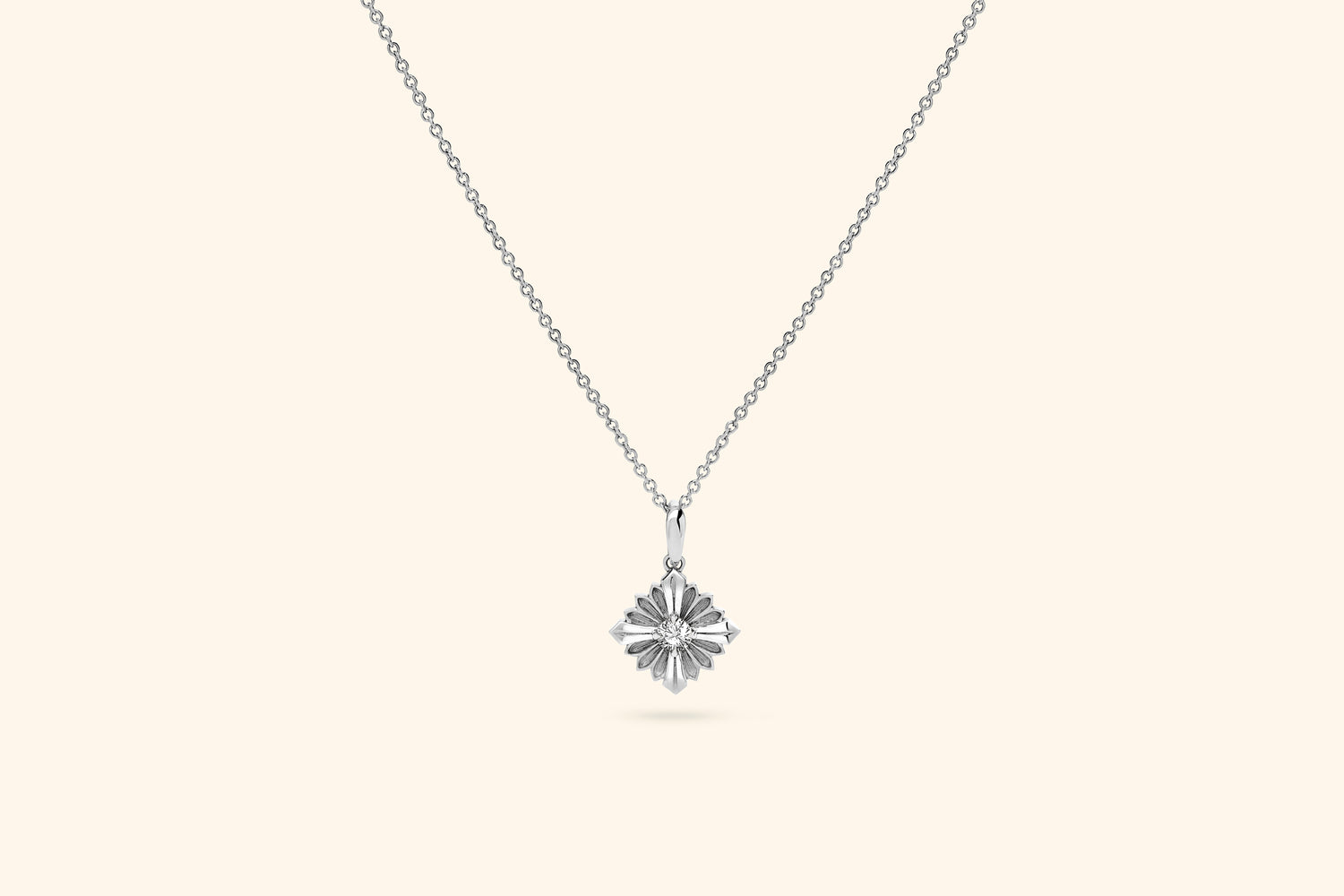 Collier Stamp, or blanc, diamant
