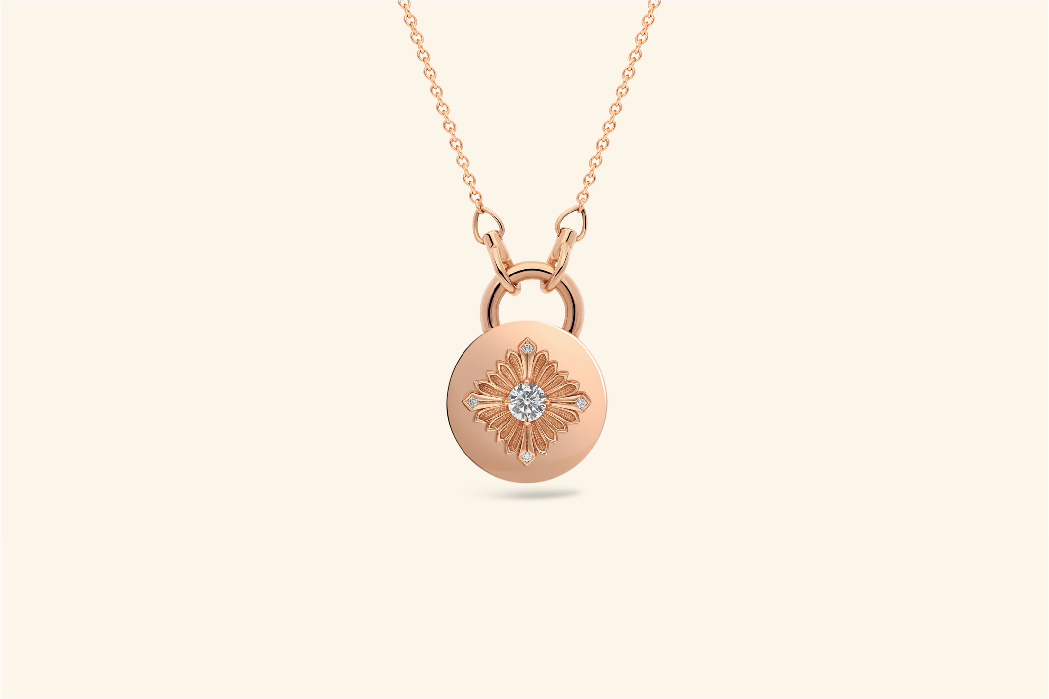 Collier Tag, or rose, diamants